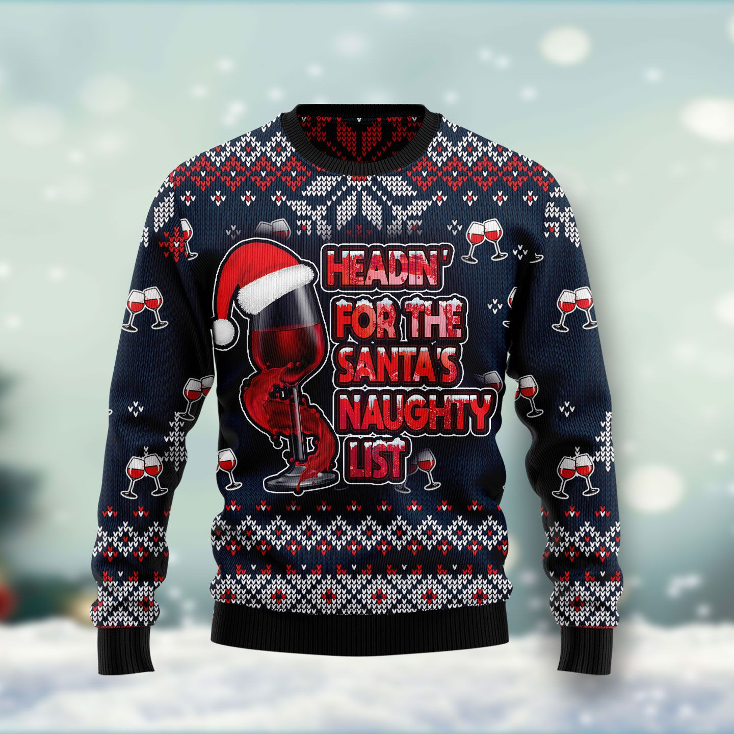 Headin For Santas Naughty Ugly Christmas Sweater Ugly Sweater For Men Women