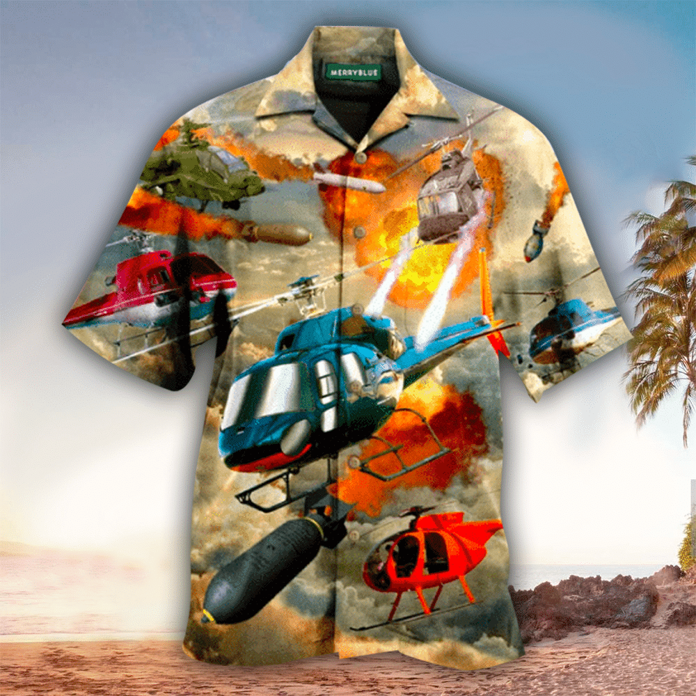 Helicopter Apparel Helicopter Button Up Shirt For Men and Women