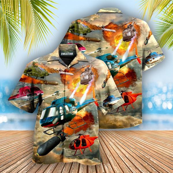 Helicopter Getting High With Helicopter Ride Edition - Hawaiian Shirt - Hawaiian Shirt For Men