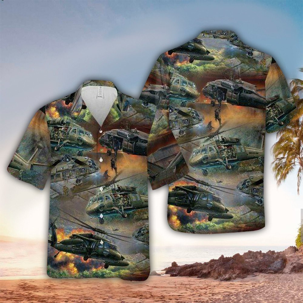Helicopter Hawaiian Shirt Helicopter Button Up Shirt For Men and Women