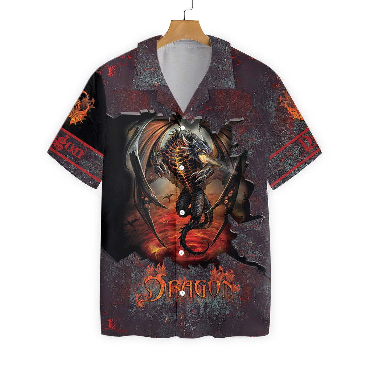 Hell Fire Dragon Hawaiian Shirt