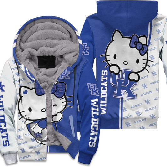 Hello Kitty Hug Kentucky Wildcats Logo 3D Fleece Hoodie