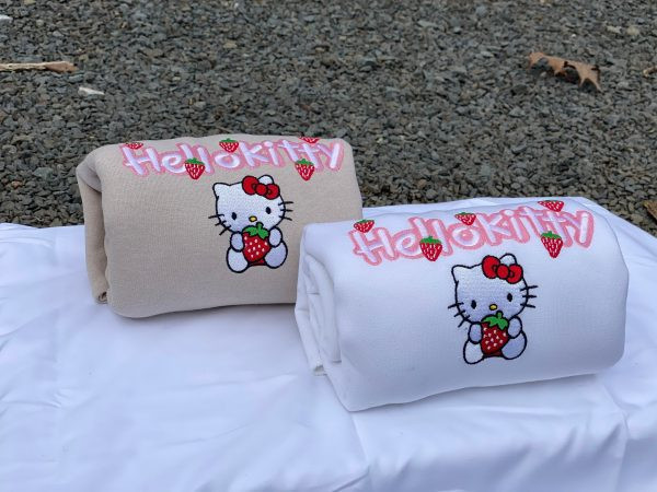 Hello Kitty Strawberry Cute Embroidery Sweatshirt