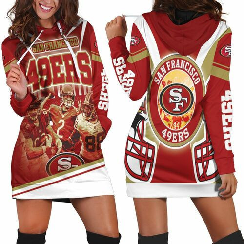 Helmet San Francisco 49ers Nfc West Division 2021 Super Bowl Hoodie Dress Sweater Dress Sweatshirt Dress
