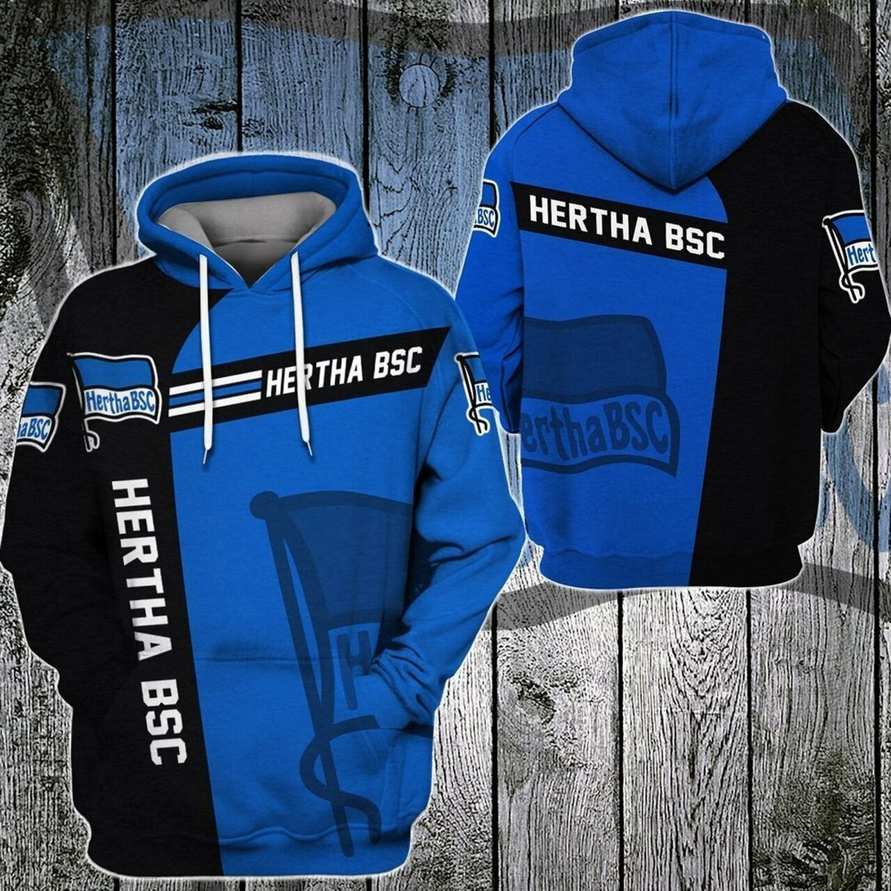 Hertha Bsc 3d All Over Print Hoodie