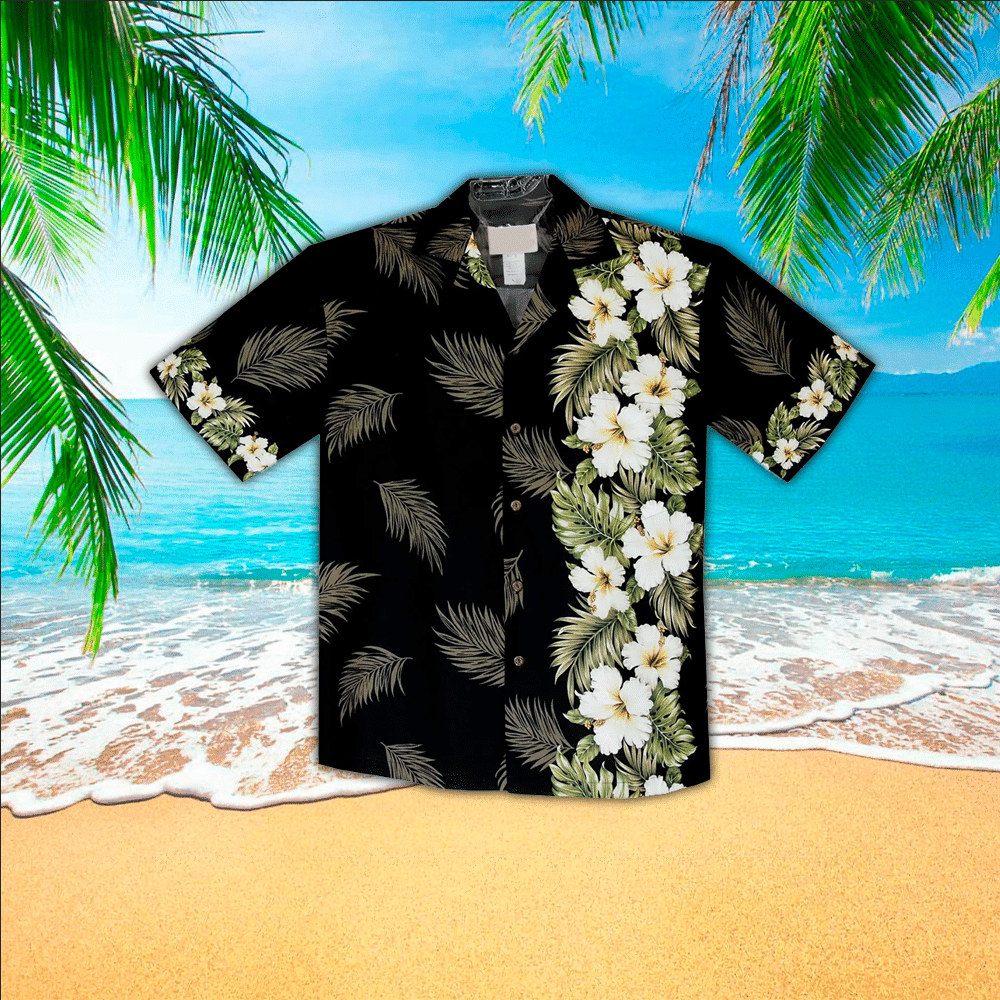 Hibiscus Mens Hawaiian Shirt Hibiscus Button Up Shirt for Men and Women