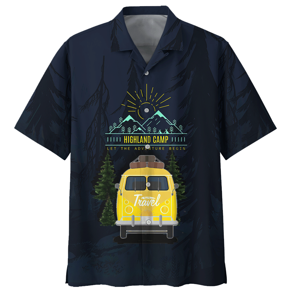 Highland Camping Aloha Hawaiian Shirt Colorful Short Sleeve Summer Beach Casual Shirt For Men And Women