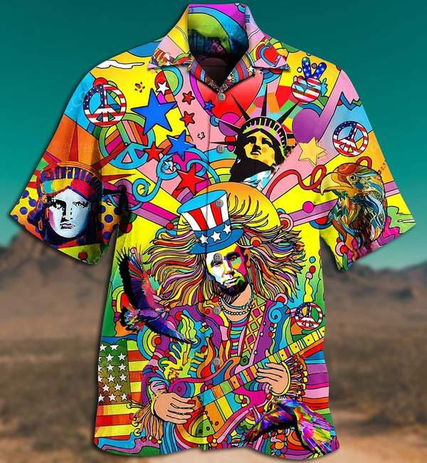 Hippie America Fullcolor Peace Limited - Hawaiian Shirt Hawaiian Shirt For Men