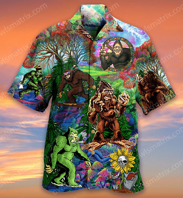 Hippie Bigfoot Peace Life Color Limited - Hawaiian Shirt 47 Hawaiian Shirt For Men