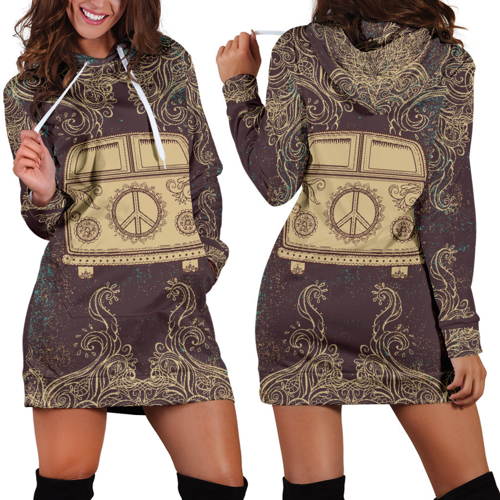 Hippie Bus Womens Hoodie Dress 3d All Over Print For Women Hoodie
