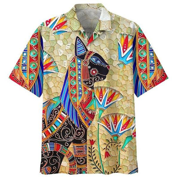 Hippie Egypt Cat Limited - Hawaiian Shirt Hawaiian Shirt For Men
