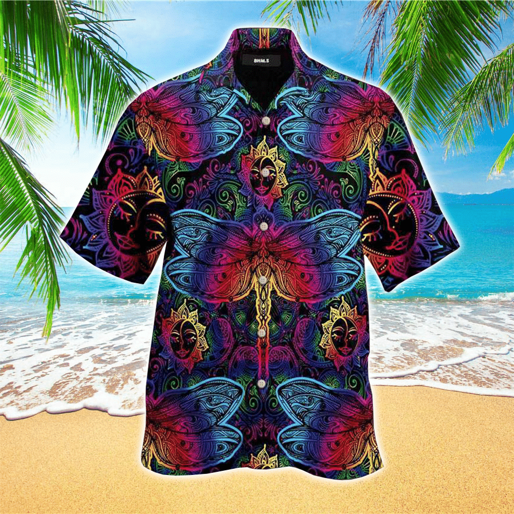 Hippie Mandala Dragonfly Hawaiian Shirt for Men and Women