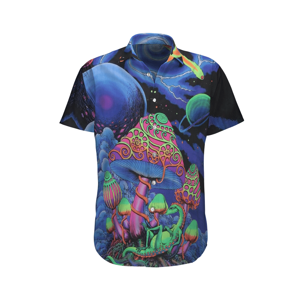 Hippie Mushroom Aloha Hawaiian Shirt Colorful Short Sleeve Summer Beach Casual Shirt For Men And Women