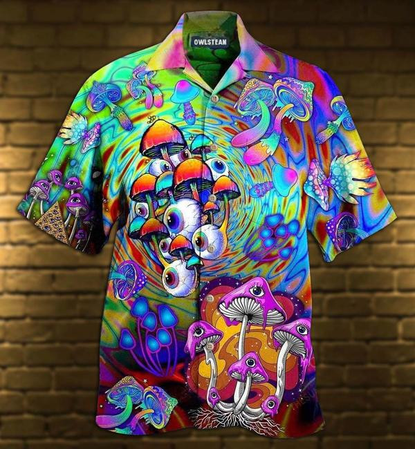 Hippie Mushroom Eyes Color Style Limited - Hawaiian Shirt Hawaiian Shirt For Men