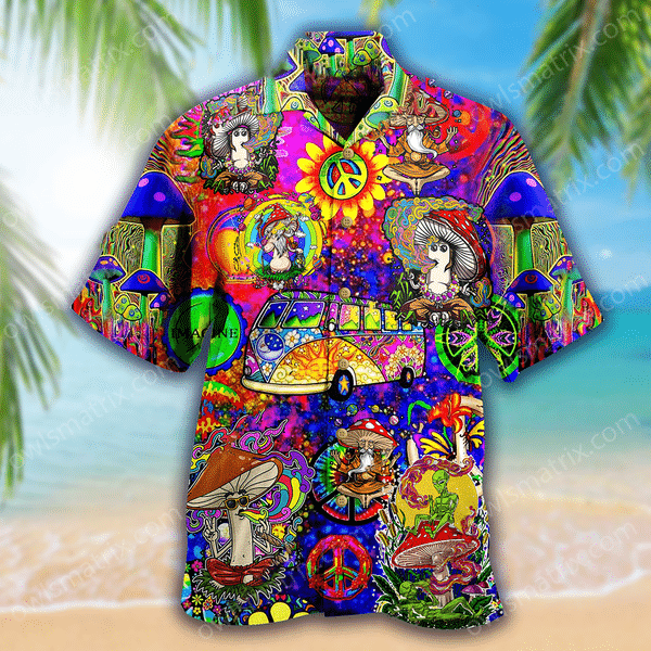 Hippie Mushroom Peace Life Color Limited - Hawaiian Shirt 19 - Hawaiian Shirt For Men