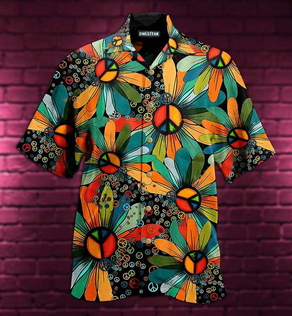 Hippie Peace Flowers Style Limited - Hawaiian Shirt Hawaiian Shirt For Men