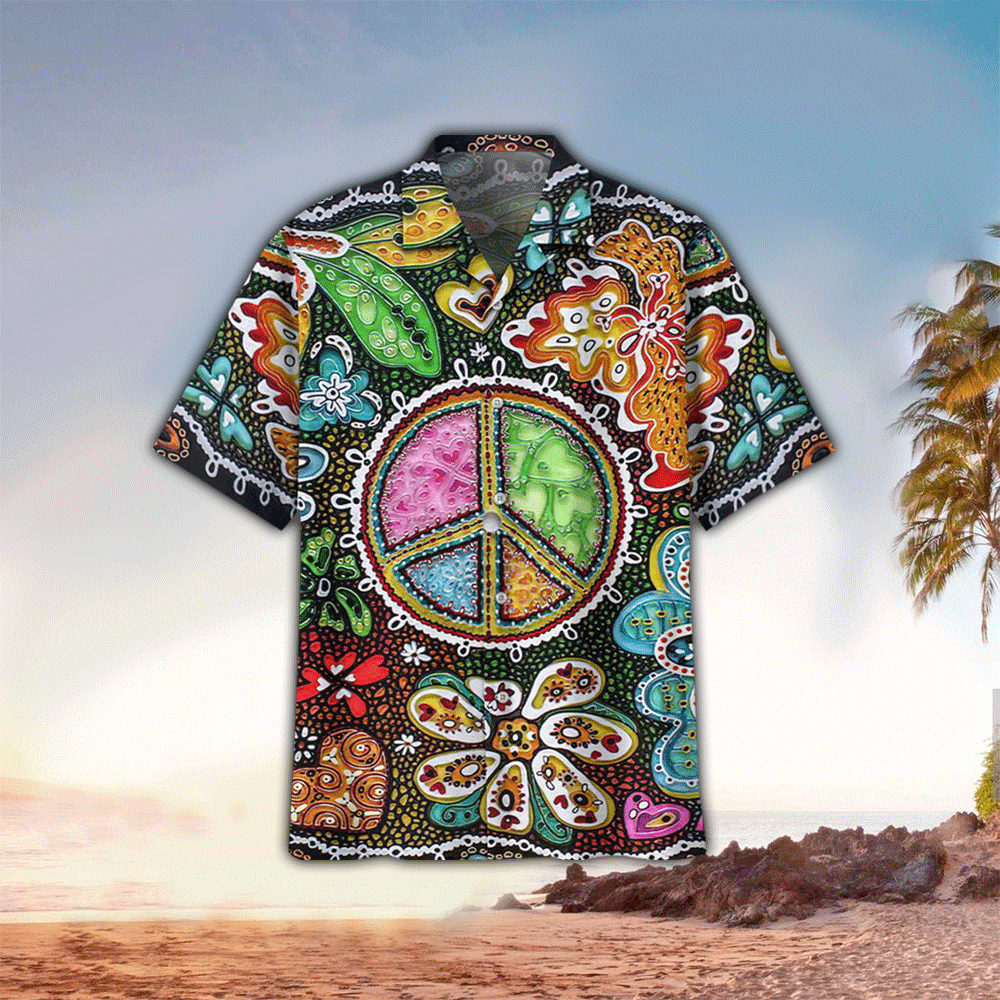 Hippie Peace Hawaiian Shirt for Men and Women