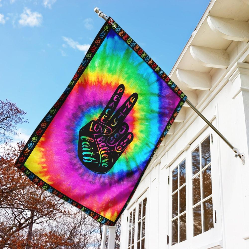 Hippie Peace and Love Flag Hippie Soul Flag Bohemian Flag