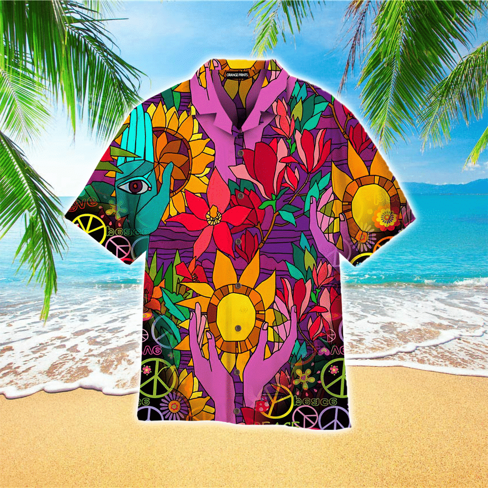 Hippie Style Hawaiian Shirt for Men and Women