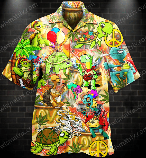 Hippie Turtle Peace Life Color Limited - Hawaiian Shirt 43 - Hawaiian Shirt For Men