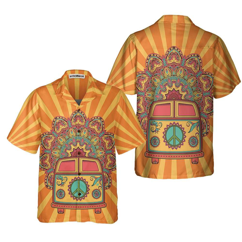Hippie Van Mandala Hawaiian Shirt Funny Hippie Shirt Unique Hippie Gift