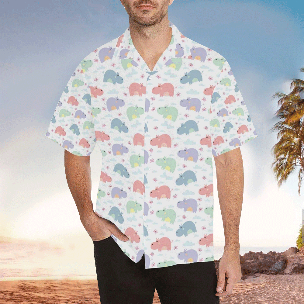 Hippo Aloha Shirt Hawaiian Shirt For Hippo Lovers Shirt for Men and Women