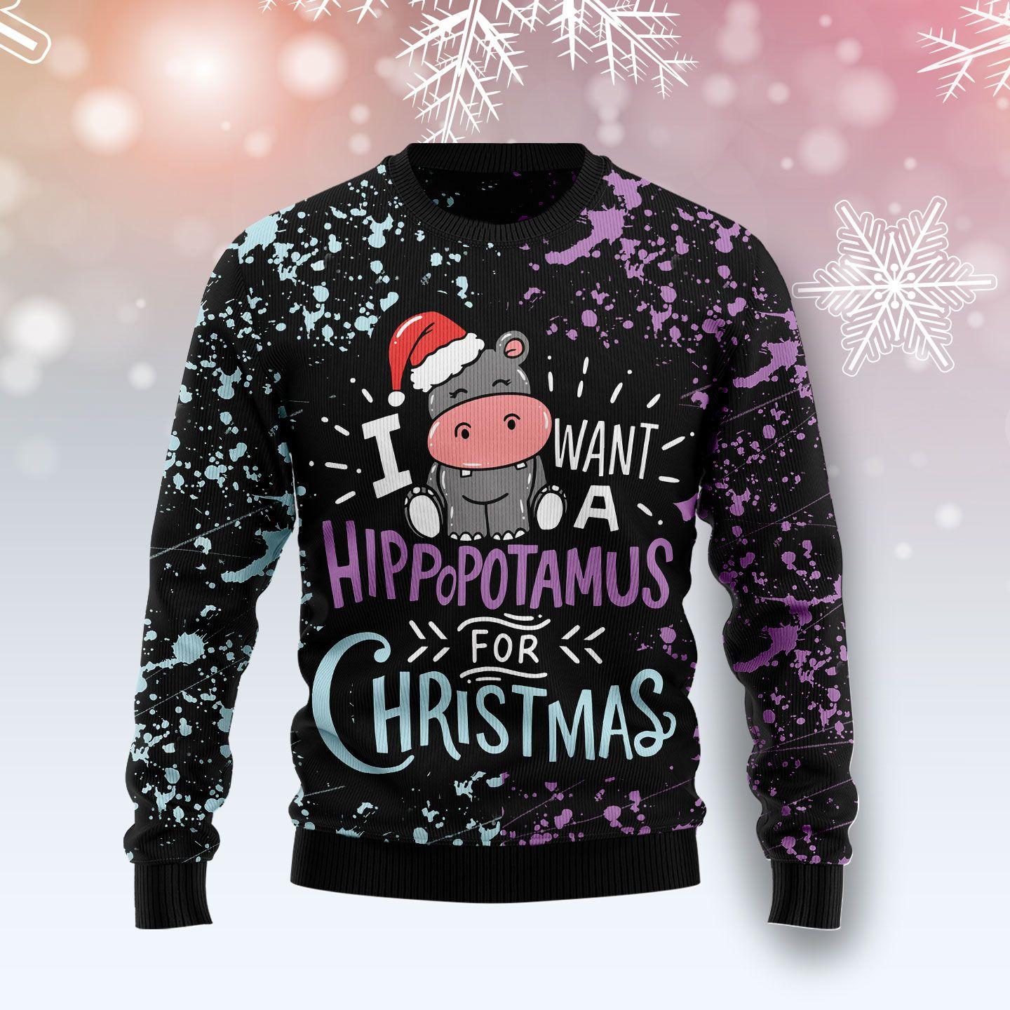 Hippo Christmas Ugly Christmas Sweater Ugly Sweater For Men Women