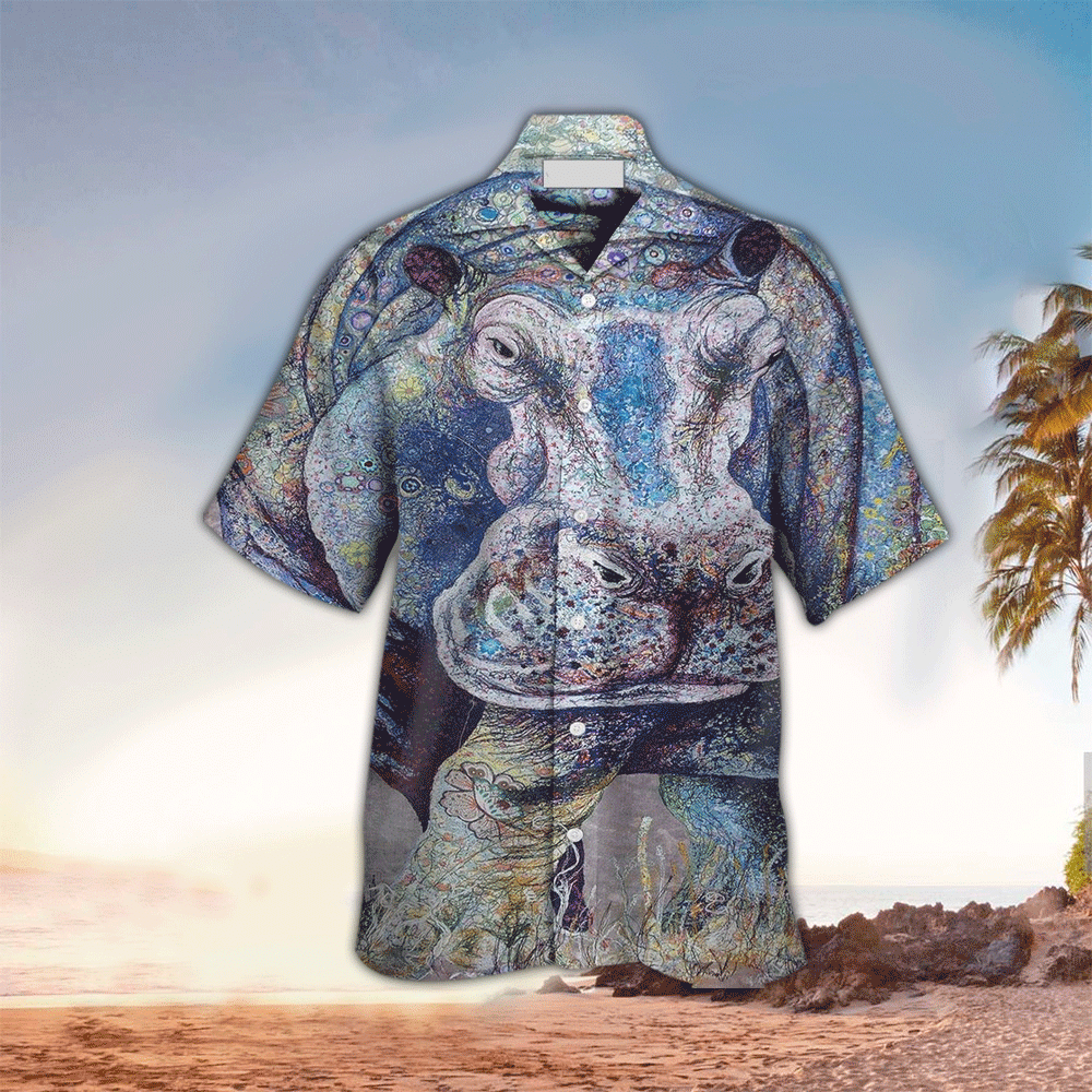 Hippo Hawaiian Shirt For Men Hippo Lover Gifts Shirt for Men and Women