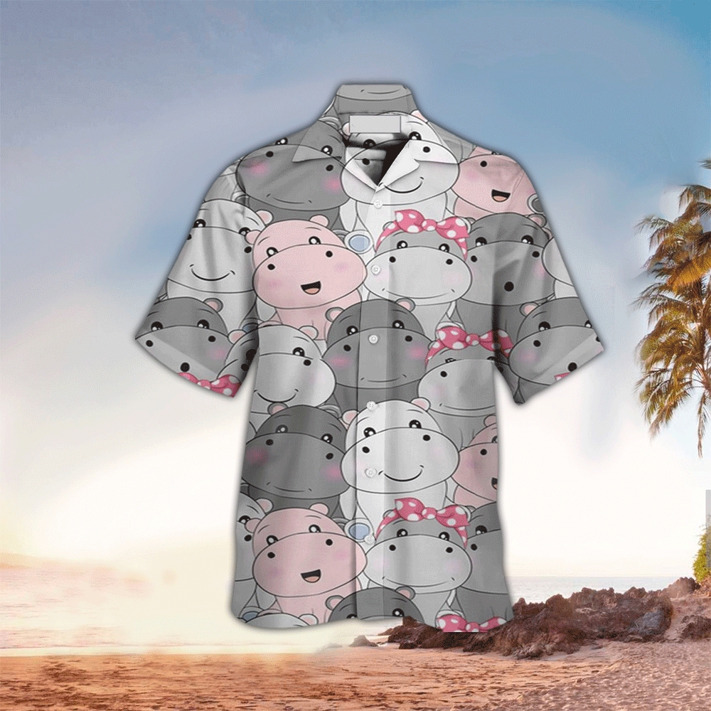 Hippo Hawaiian Shirt For Men Hippo Lover Gifts Shirt for Men and Women