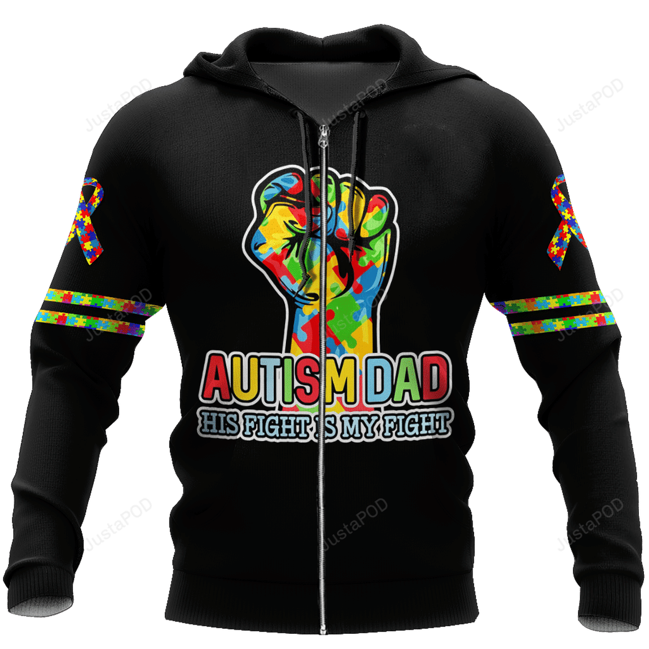 His Fight Is My Fight Autism Dad 3d All Over Print Hoodie