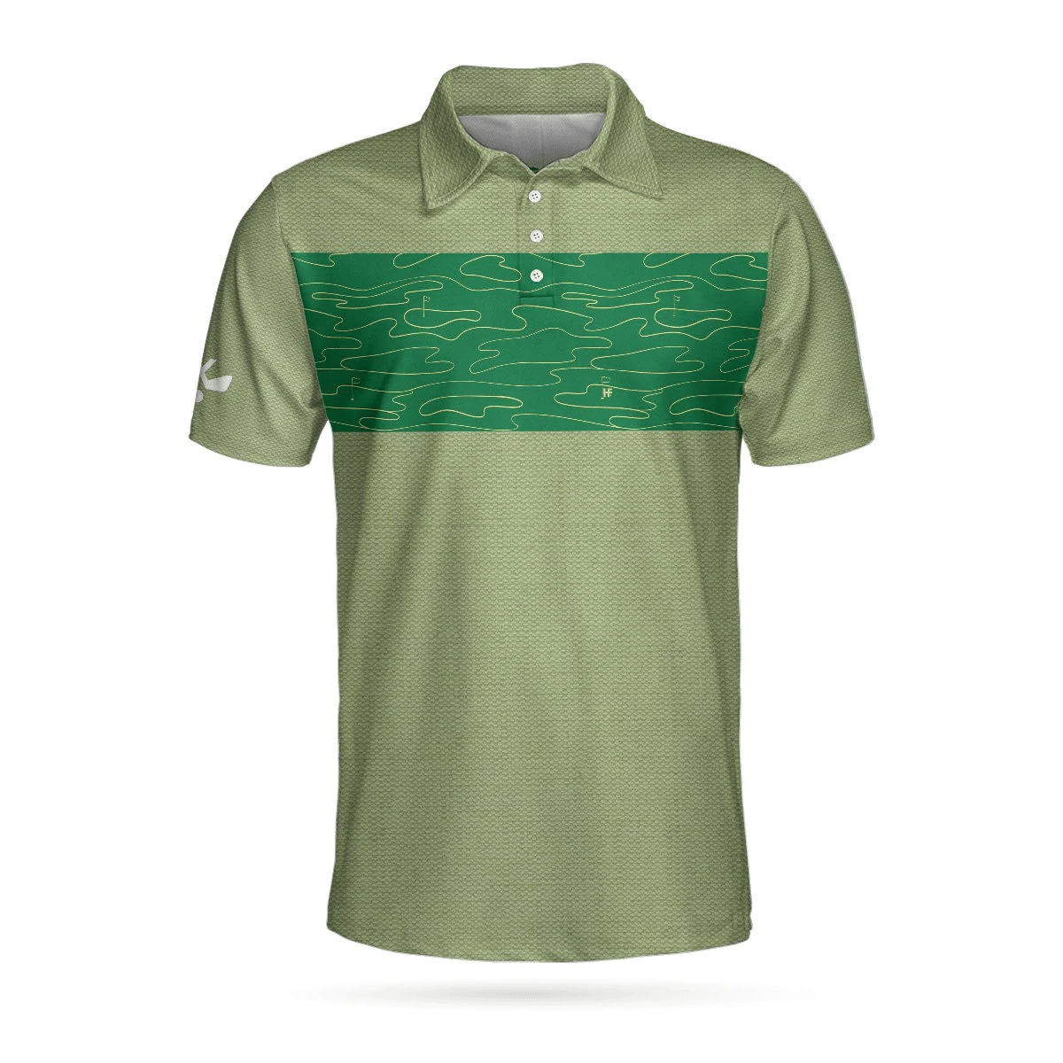 Hit Em Long  Straight Golf Course Pattern Polo Shirt Elegant Golf Shirts Short Sleeve Polo For Men Cool Gift For Golfers