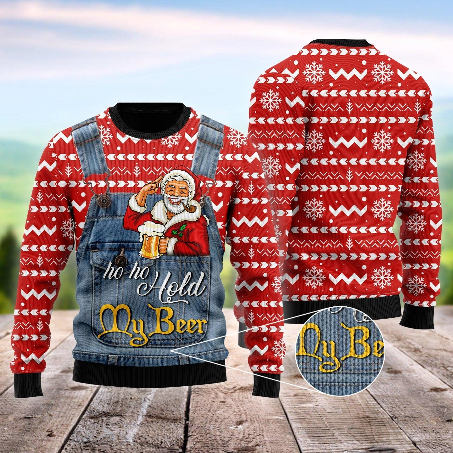 Ho Ho Hold My Beer Santa Christmas Ugly Christmas Sweater Ugly Sweater For Men Women