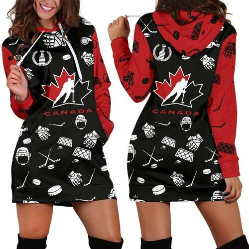 Hockey Canada Hoodie Dress Sweater Dress Sweatshirt Dress 3d All Over Print For Women Hoodie