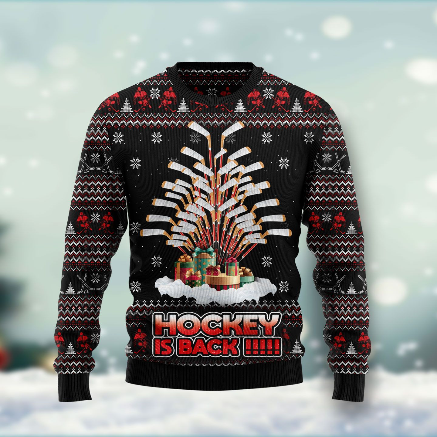 Hockey Is Back Ugly Christmas Sweater Ugly Sweater For Men Women