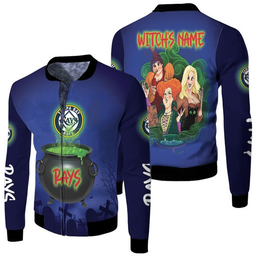 Hocus Pocus Tampa Bay Rays Witches Blue Fleece Bomber Jacket