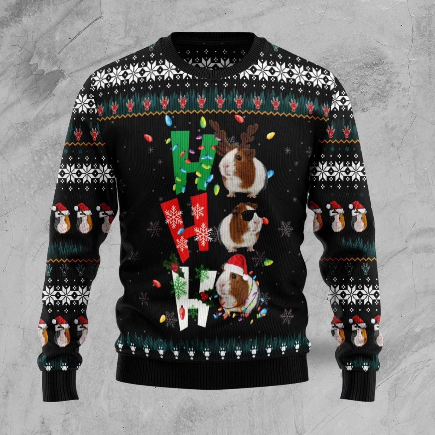 Hohoho Guinea Pig Ugly Christmas Sweater