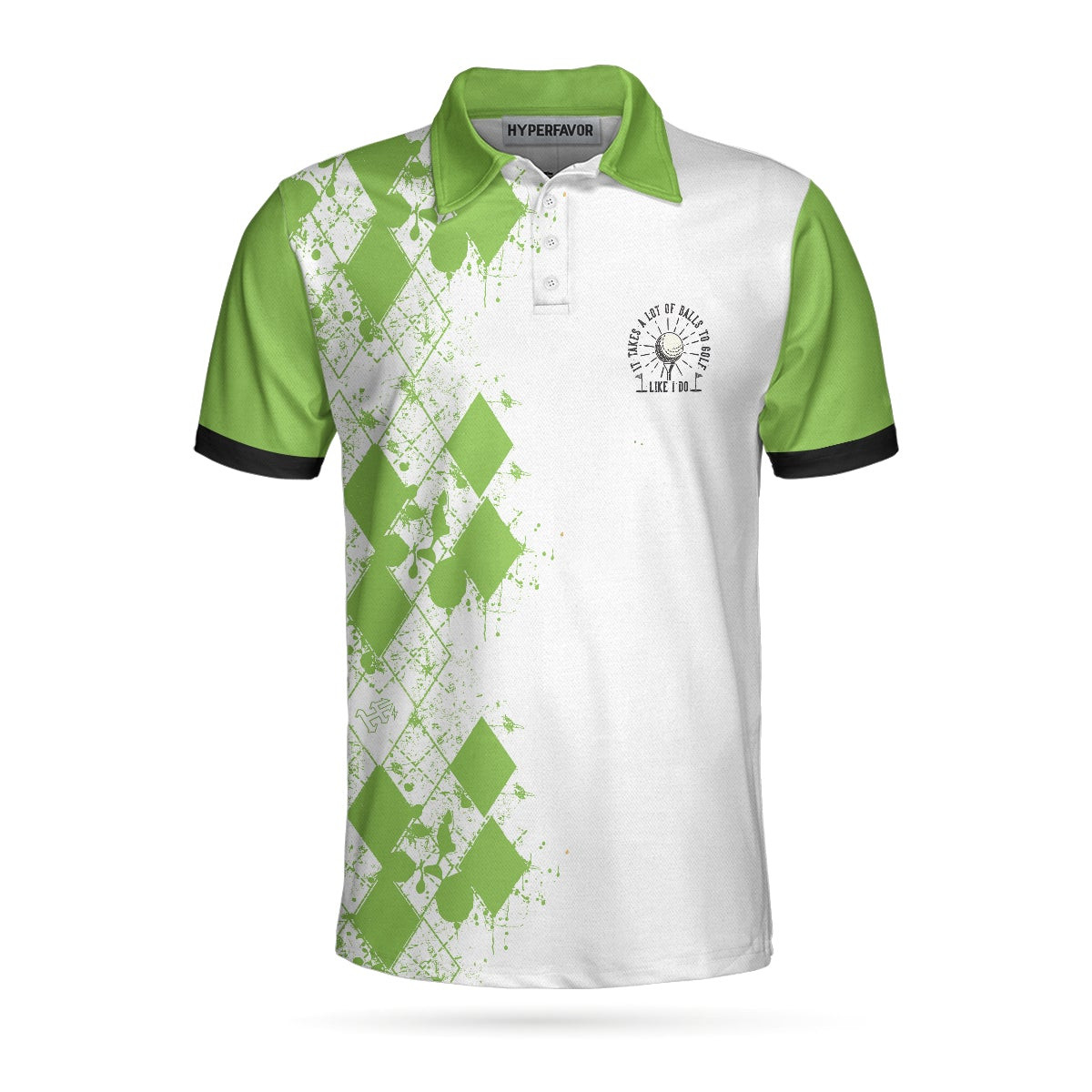 Hole In One Is Perfect Polo Shirt White And Green Golf Shirt For Men