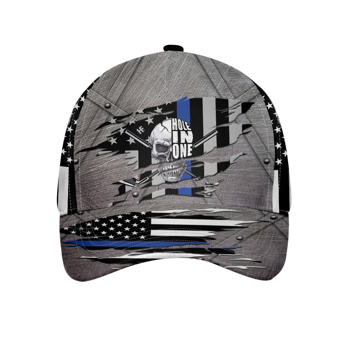 Hole In One Skull American Flag Cap