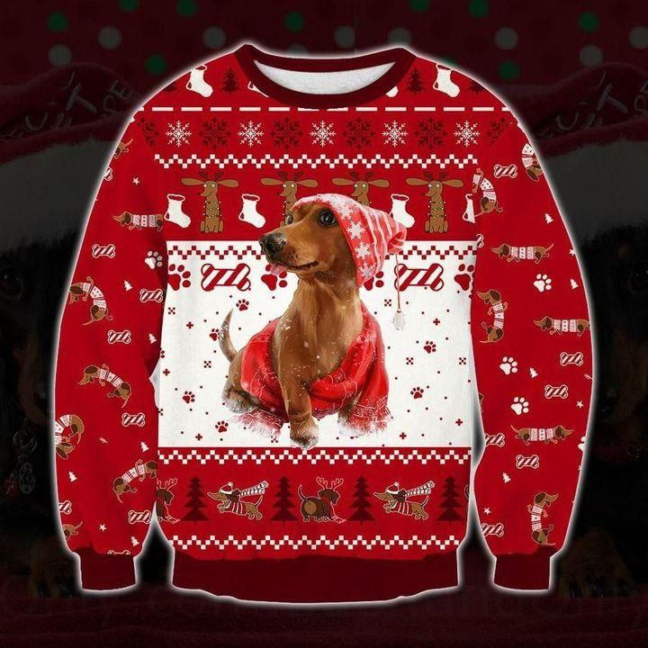 Holiday Dachshund Ugly Christmas Sweater Ugly Sweater For Men Women