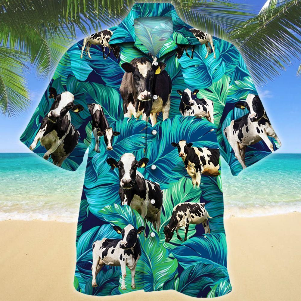 Holstein Friesian Cattle Lovers Aloha Hawaiian Shirt Colorful Short Sleeve Summer Beach Casual Shirt For Men And Women