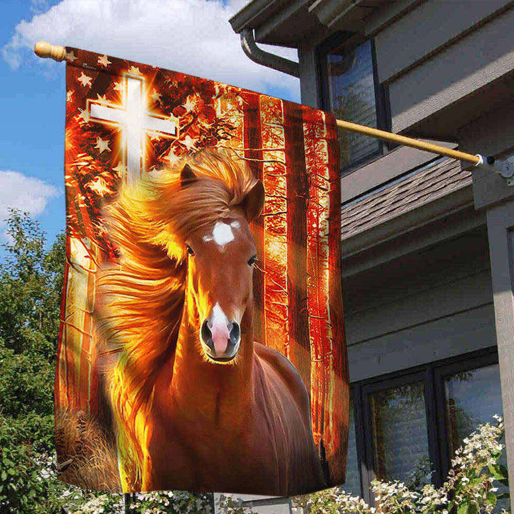 Horse Christian Cross American Flag Jesus Flag Christian's Flag God Flag