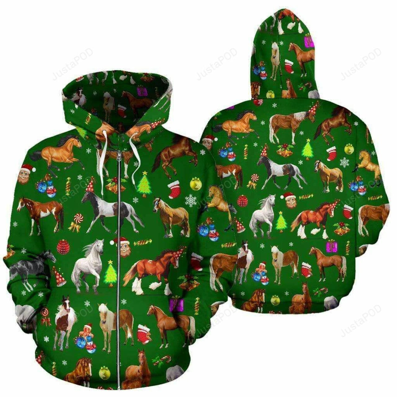 Horse Christmas 3d All Over Print Hoodie