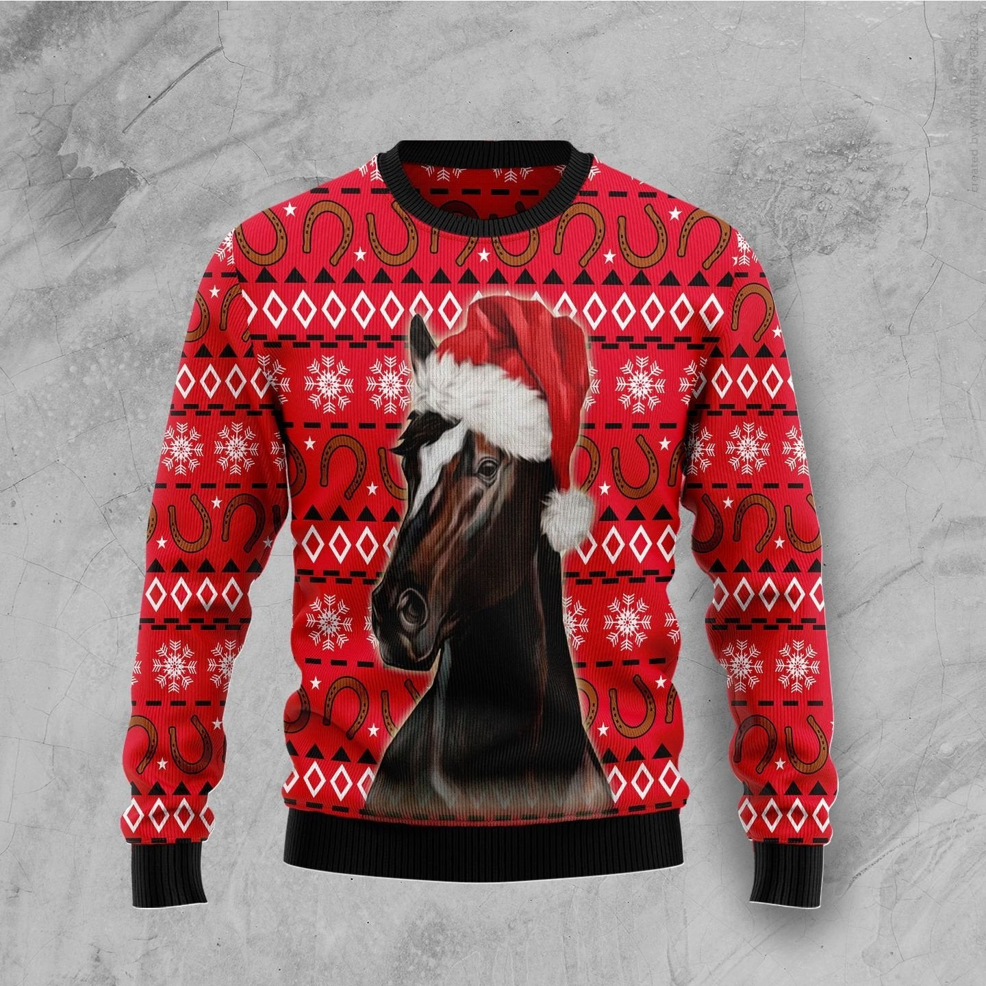 Horse Christmas Pattern Ugly Christmas Sweater Ugly Sweater For Men Women