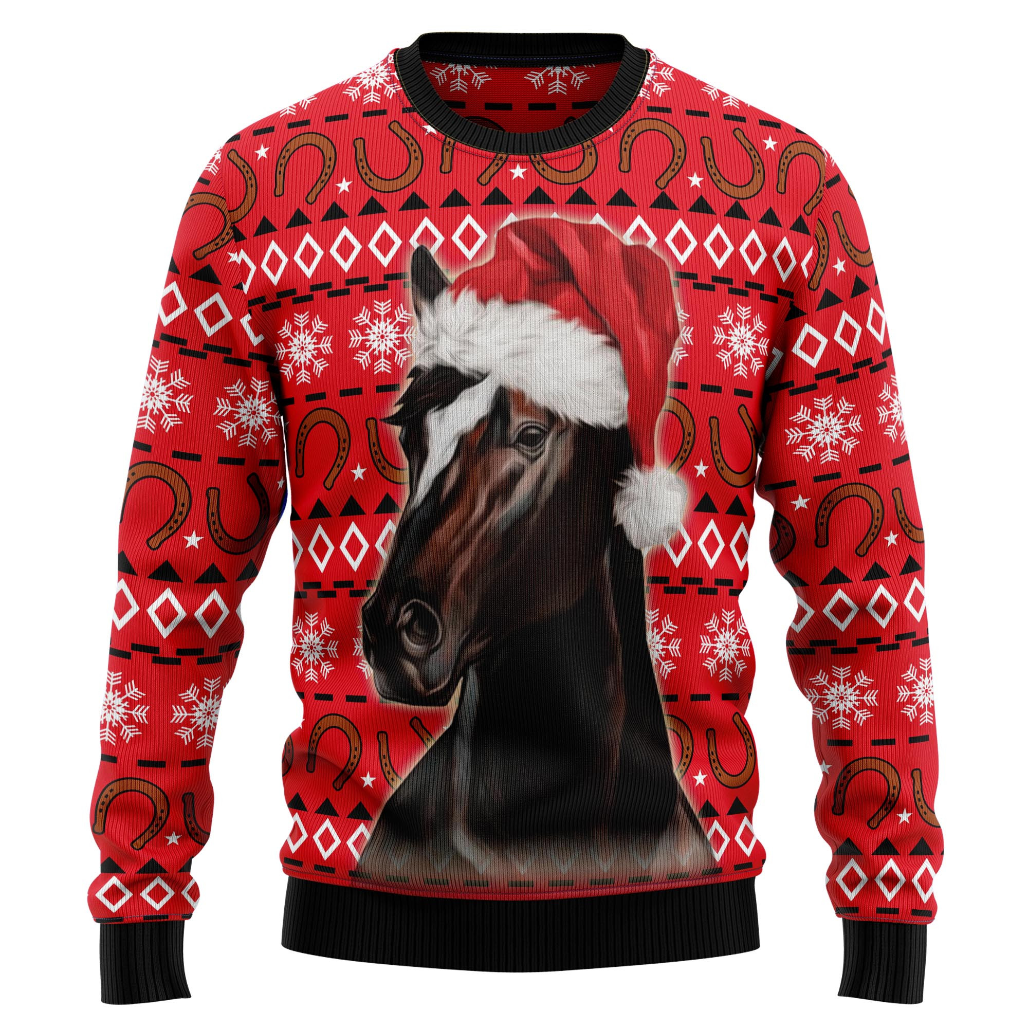 Horse Christmas Pattern Ugly Christmas Sweater