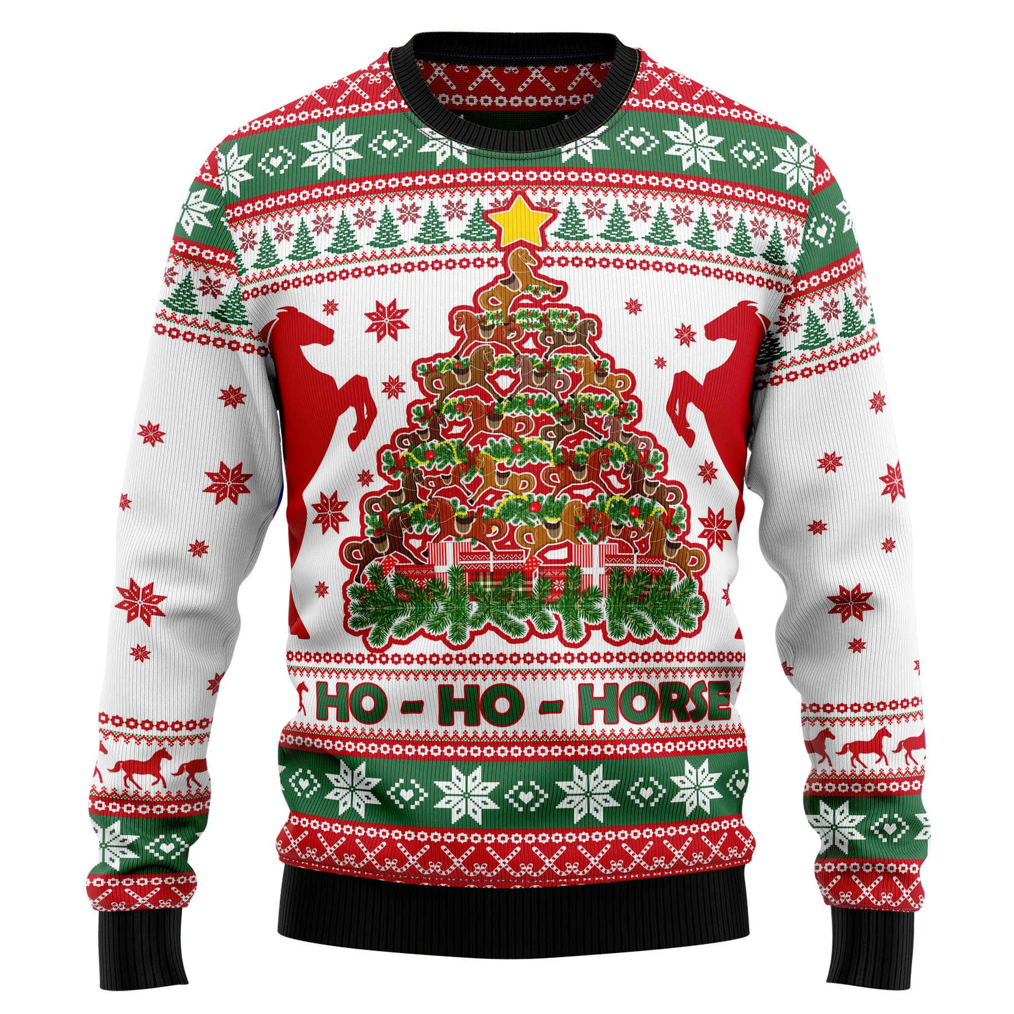 Horse Christmas Tree Ugly Christmas Sweater