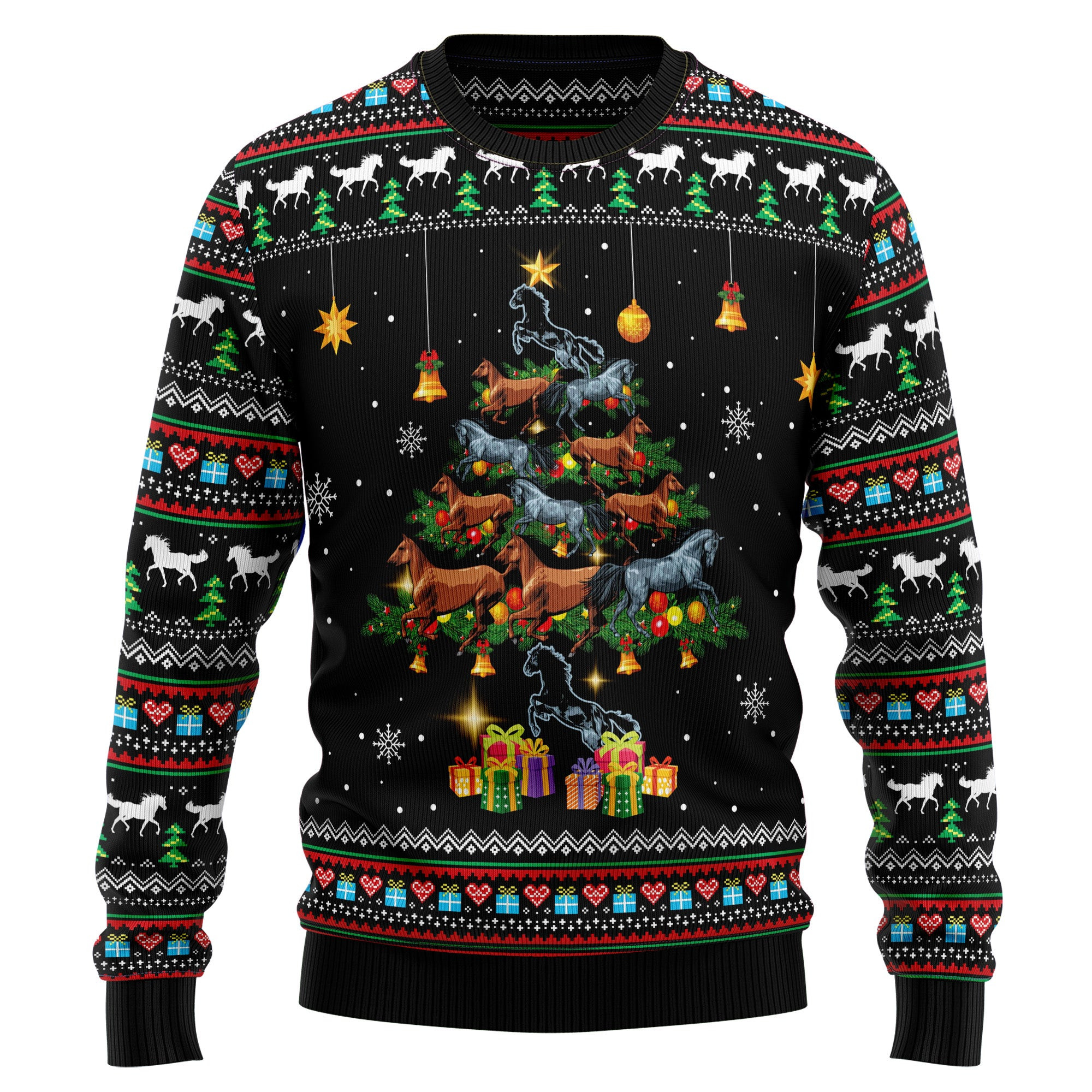 Horse Christmas Tree Ugly Christmas Sweater