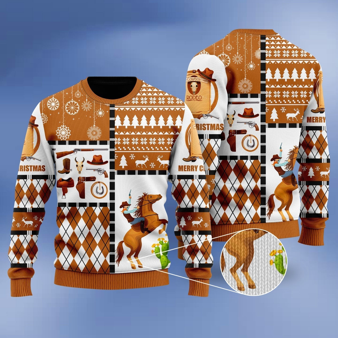 Horse Cowboy Merry Christmas Ugly Christmas Sweater Ugly Sweater For Men Women