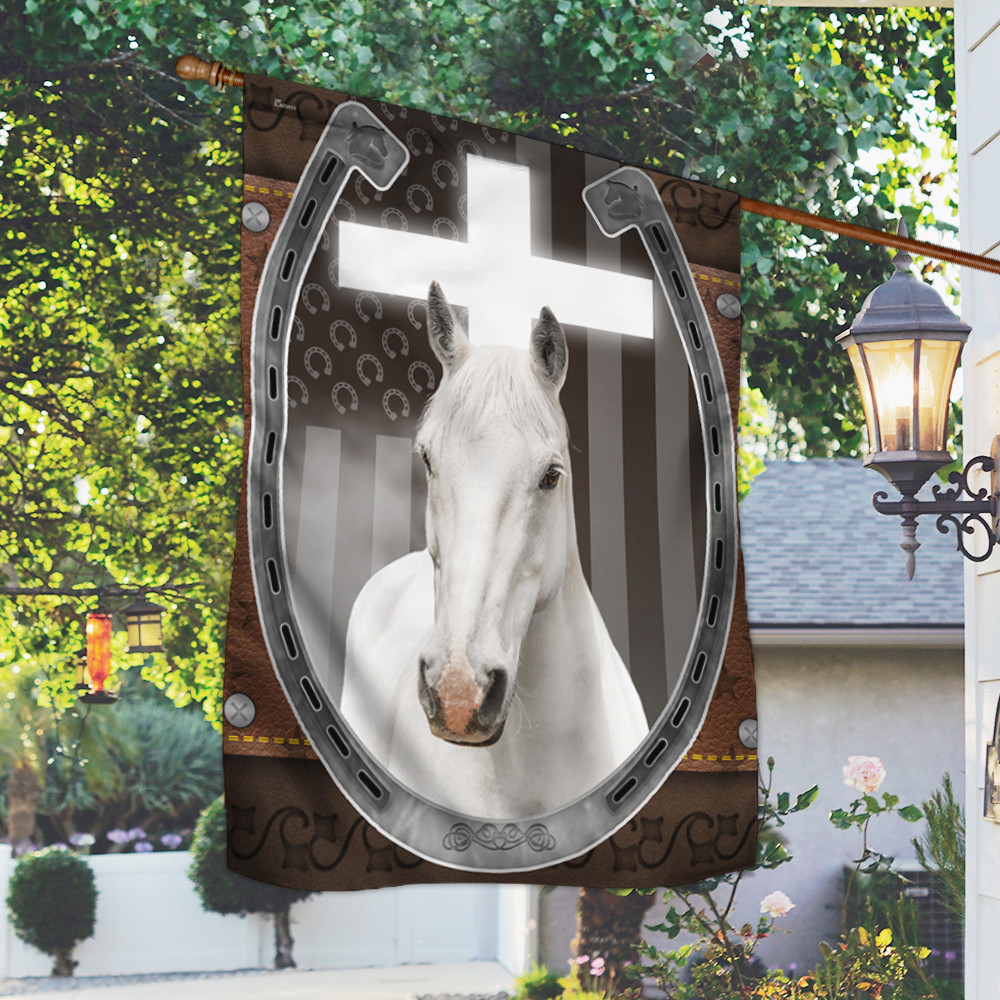 Horse Flag Jesus And White Horse God Flag Christian's Flag