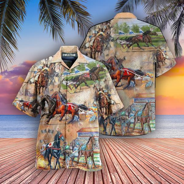 Horse Harness Racing On With Passion Edition - Hawaiian Shirt - Hawaiian Shirt For Men
