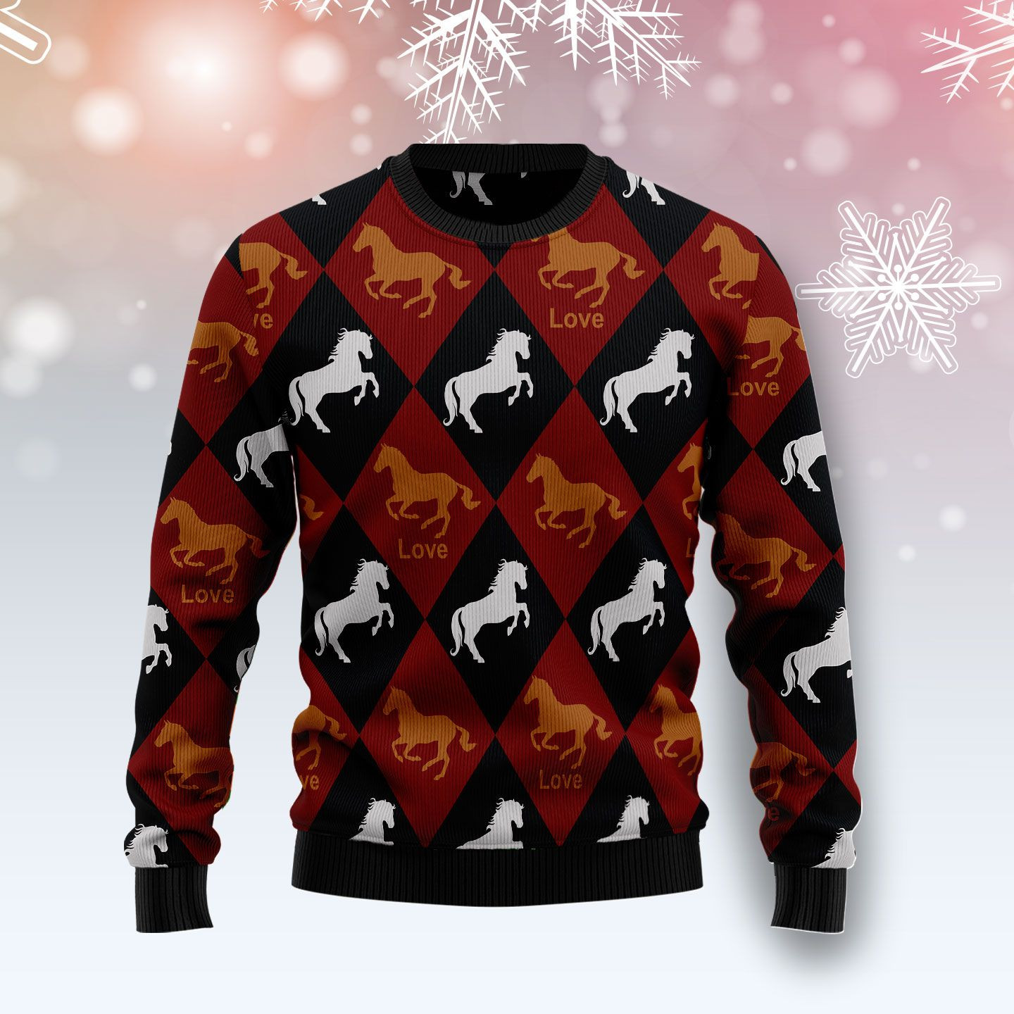 Horse Love Ugly Christmas Sweater Ugly Sweater For Men Women